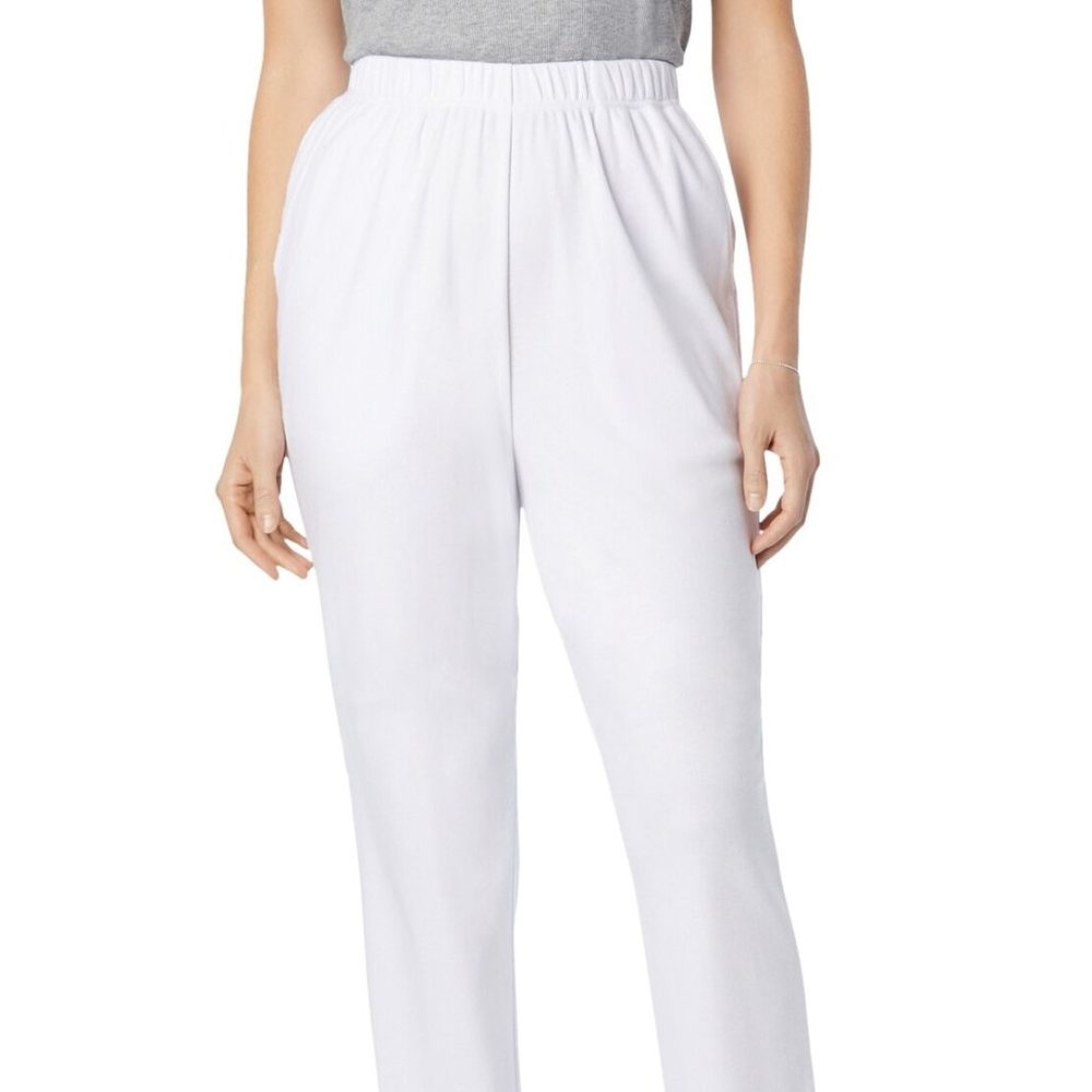 WOMAN WITHIN white pull on pant 14/16 M